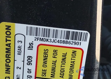 2013 Ford Edge Sel z USA, uszkodzony, nr VIN 2FMDK3JC4DBB62901